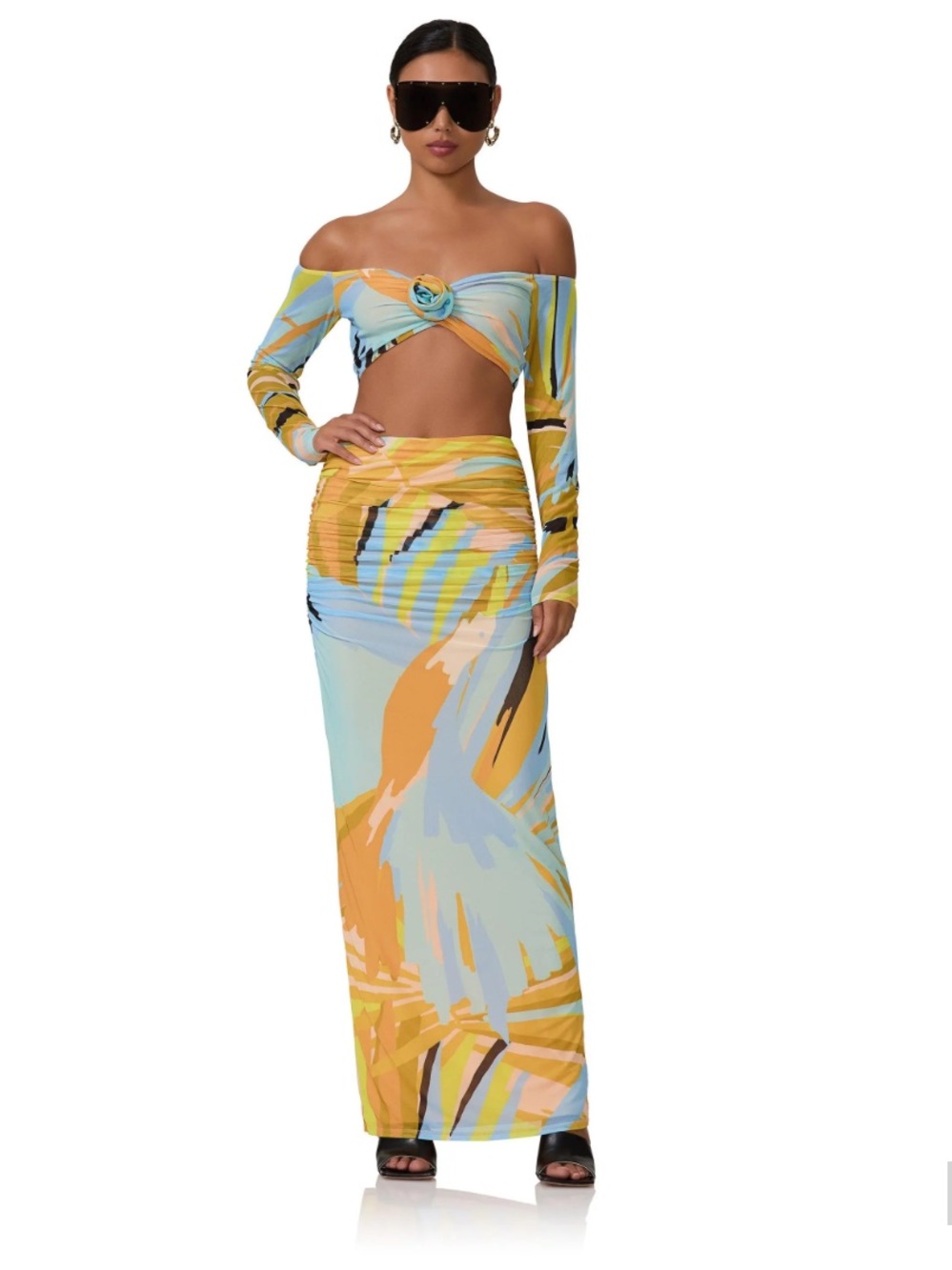AFRM Bevin Maxi Skirt - Bird of Paradise